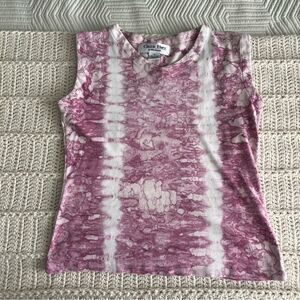 Classic Blues by Wrangler Light Pink Tie Dye V-Neck Tank Top Size M 100% Cotton